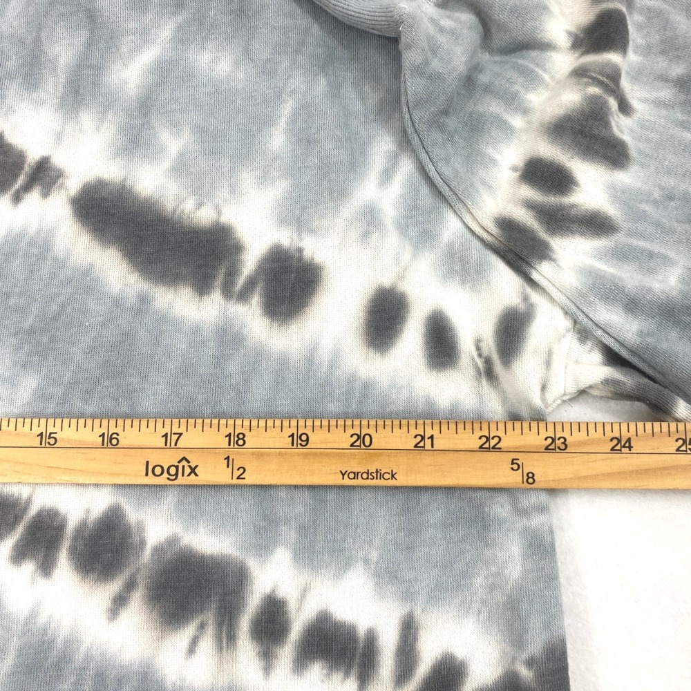 Olive‎ + Oak Tie Dye Cropped Sweatshirt Womens Medium Gray Long Sleeve Oversized - Picture 7 of 10